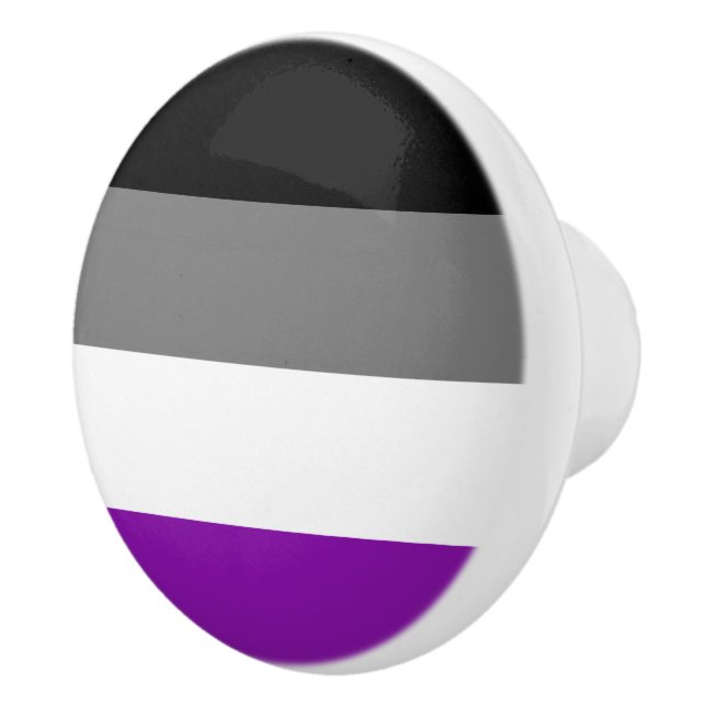 Asexual Pride, LGBTQ Pride, Striped Print Ceramic Knob (Right)