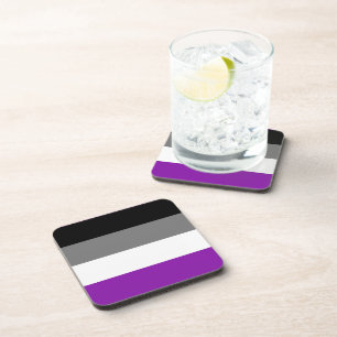 Asexual Pride, LGBTQ Pride, Striped Print Coaster