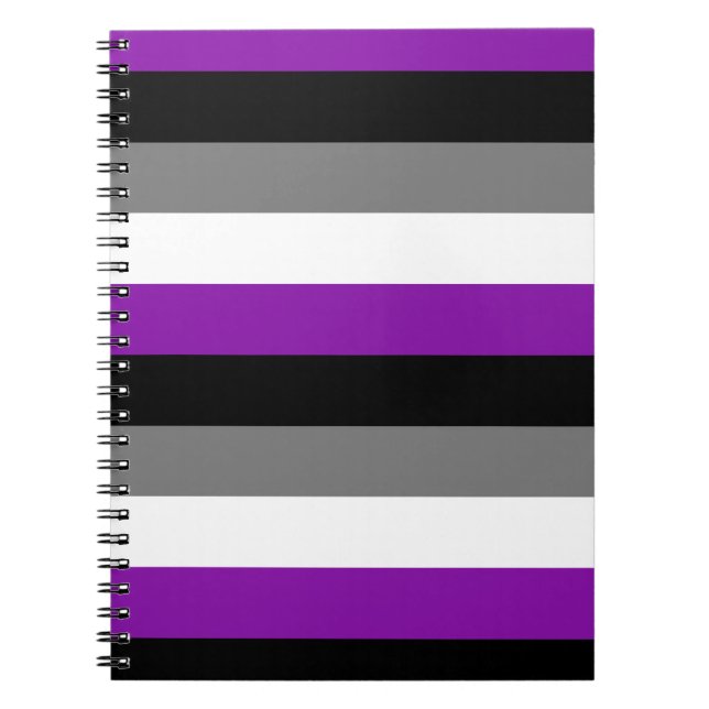 Asexual Pride, LGBTQ Pride, Striped Print Notebook (Front)