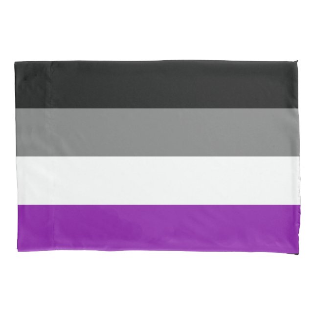 Asexual Pride, LGBTQ Pride, Striped Print Pillowcase (Front)