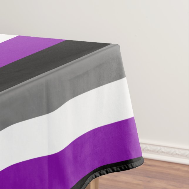 Asexual Pride, LGBTQ Pride, Striped Print Tablecloth (In Situ)
