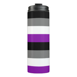 Asexual Pride, LGBTQ Pride, Striped Print Thermal Tumbler