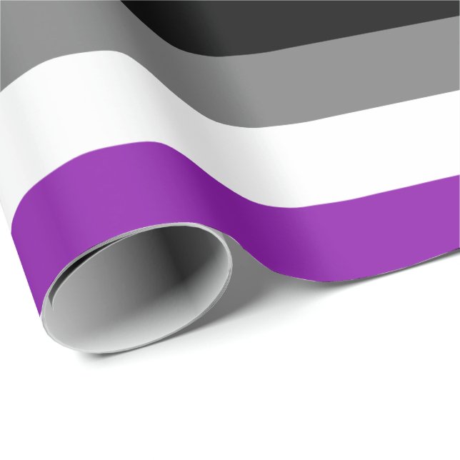 Asexual Pride, LGBTQ Pride, Striped Print Wrapping Paper (Roll Corner)