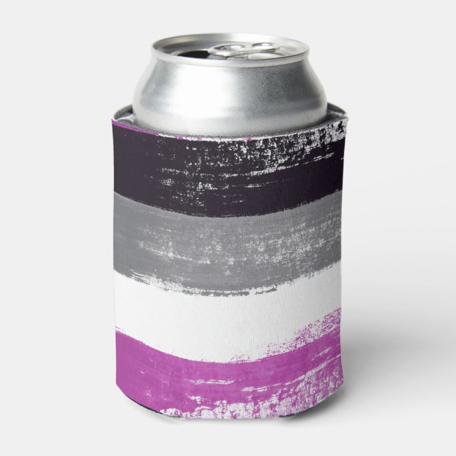 Asexual Pride Paint Can Cooler (Can Front)