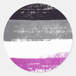 Asexual Pride Paint Classic Round Sticker