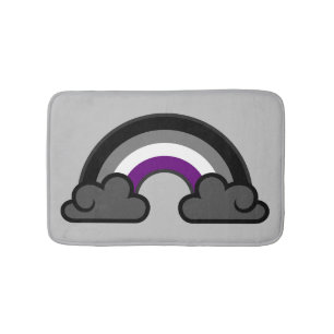 Asexual Pride Rainbow +{ Ace Demi Grey }+ Bath Mat
