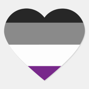 Asexual Pride Rainbow Heart ~ Ace   Demi   Grey Heart Sticker