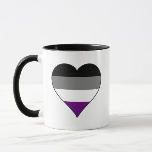 Asexual Pride Rainbow Heart ~ Ace Demi Grey Mug
