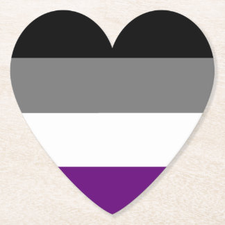 Asexual Pride Rainbow Heart ~ Ace | Demi | Grey Paper Coaster