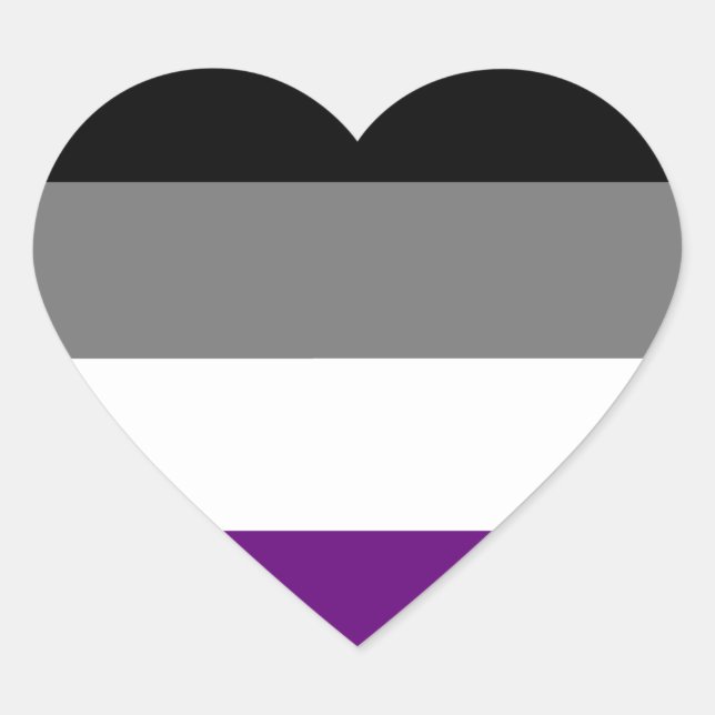 Asexual Pride Rainbow Heart ~ Ace | Demi | Grey Sticker (Front)