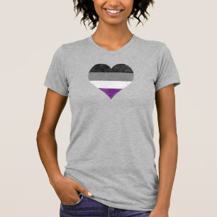 Asexual Pride Rainbow Heart [ Ace   Demi   Grey ] T-Shirt