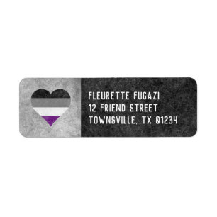 Asexual Pride Rainbow Heart Label Return Address Label