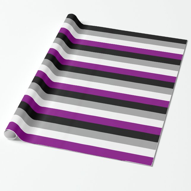 ASEXUAL PRIDE STRIPES DESIGN -.png Wrapping Paper (Unrolled)