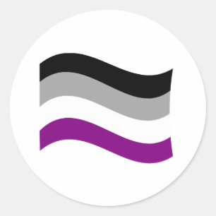 Asexual Pride Wavy Flag Classic Round Sticker