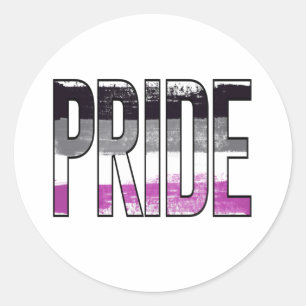 Asexual Pride Word Classic Round Sticker