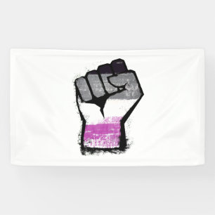 Asexual Protest Fist Banner