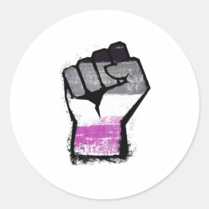 Asexual Protest Fist Classic Round Sticker