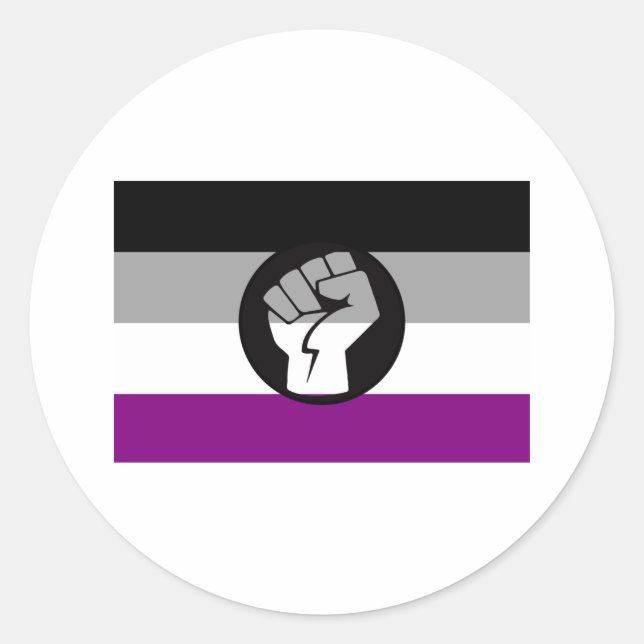 Asexual Protest Flag Classic Round Sticker (Front)