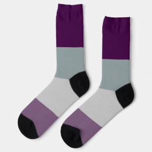 Asexual Rainbow Grey Purple Striped LGBT Socks