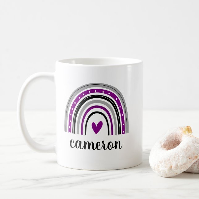 Asexual Rainbow Personalised Coffee Mug (With Donut)
