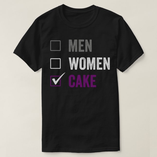 Asexual Rather Eat Cake Ace Asexual Pride LGBTIA T-Shirt (Design Front)