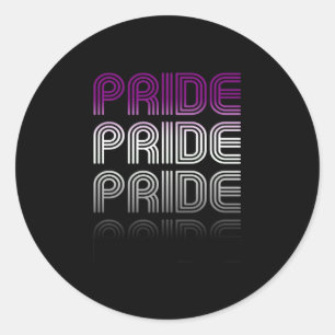 Asexual Retro Pride Classic Round Sticker