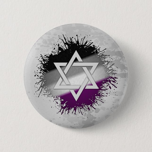 Asexual Star of David 6 Cm Round Badge (Front)