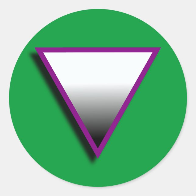 ASEXUAL TRIANGLE SYMBOL 3D CLASSIC ROUND STICKER (Front)
