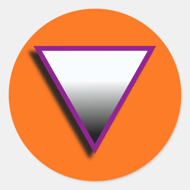 ASEXUAL TRIANGLE SYMBOL 3D CLASSIC ROUND STICKER (Front)