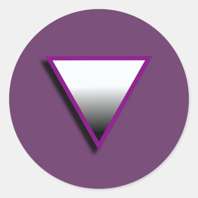 ASEXUAL TRIANGLE SYMBOL 3D CLASSIC ROUND STICKER (Front)