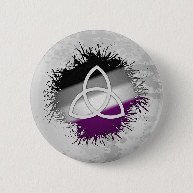Asexual Triquetra 6 Cm Round Badge (Front)