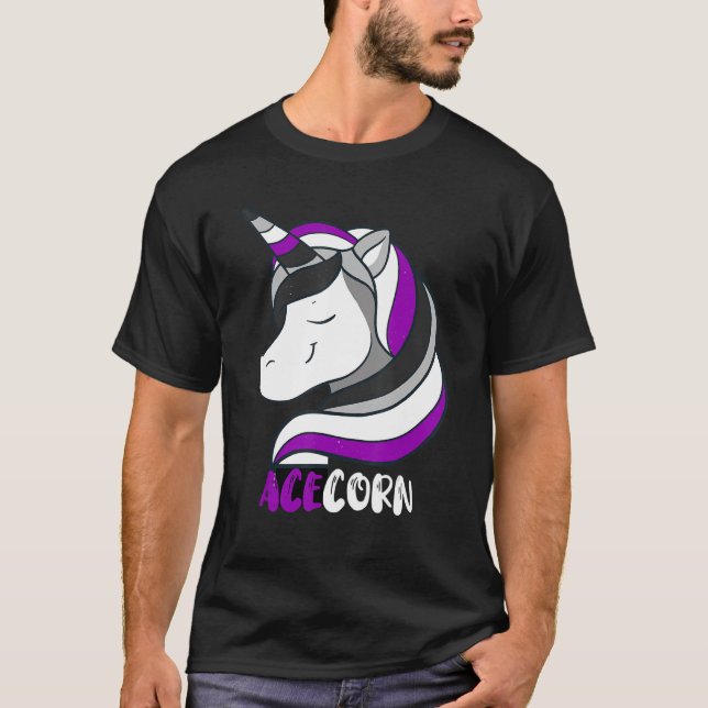 Asexual Unicorn Ace Asexual Flag Asexuality Majest T-Shirt (Front)