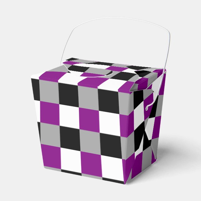 Asexuality colours chequered pattern favour box (Front Side)