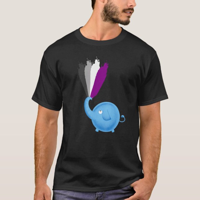 Asexuality Flag Cute Elephant Ace Lgbtq Pride Asex T-Shirt (Front)