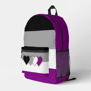 Asexuality flag printed backpack