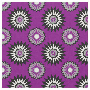 Asexuality pride colours /purple flower pattern fabric