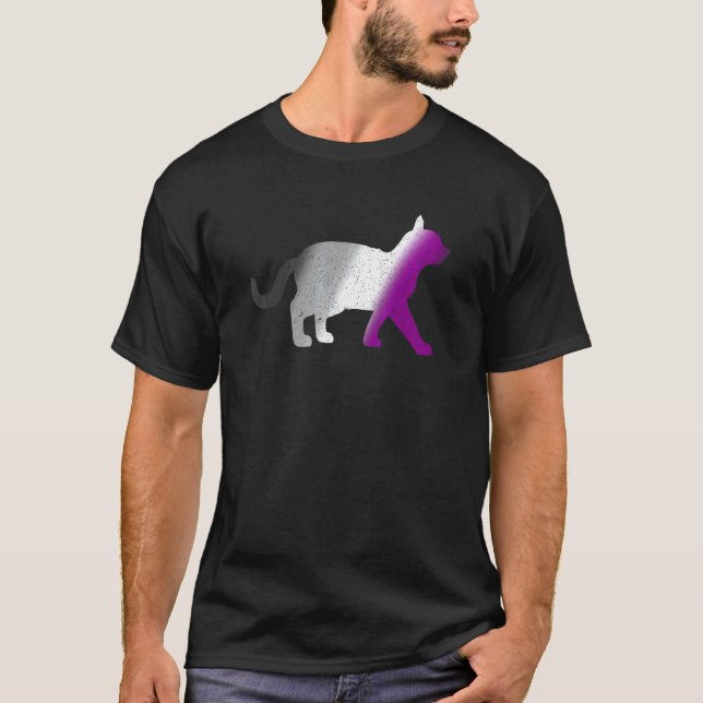 Asexuality Pride Flag Lgbtq Queer Cat Owner Ace As T-Shirt (Front)
