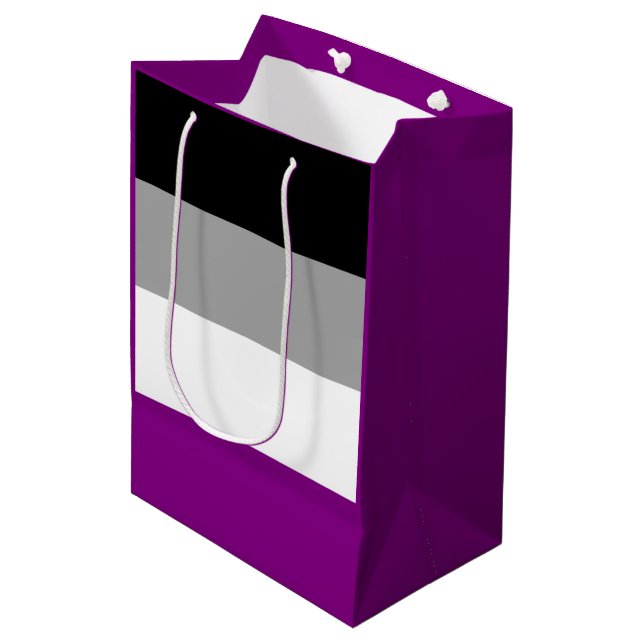 Asexuality pride flag medium gift bag (Front Angled)