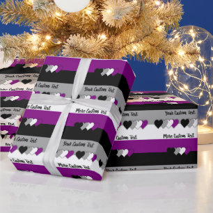Asexuality pride flag with text wrapping paper