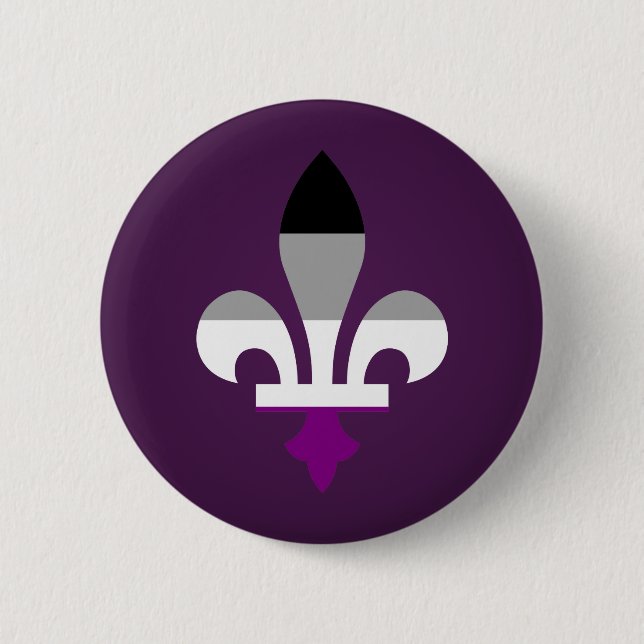 Asexuality pride fleur-de-lis Button (Front)