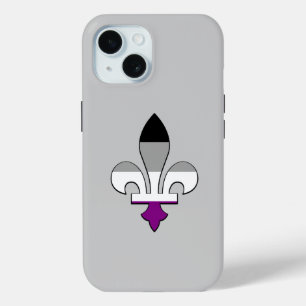 Asexuality pride fleur-de-lis iPhone 15 case