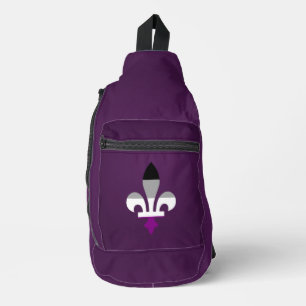 Asexuality pride fleur-de-lis  sling bag