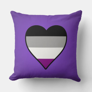 Asexuality pride heart pillow
