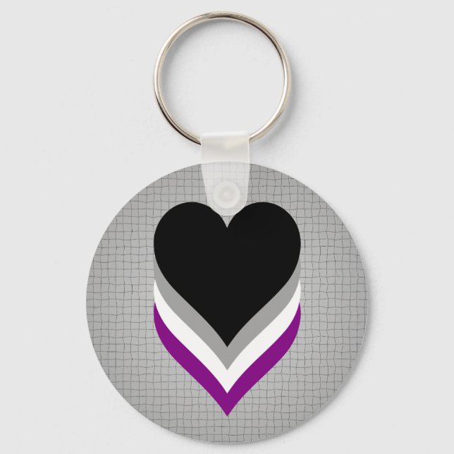 Asexuality pride hearts Keychain (Front)