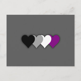 Asexuality pride hearts postcard