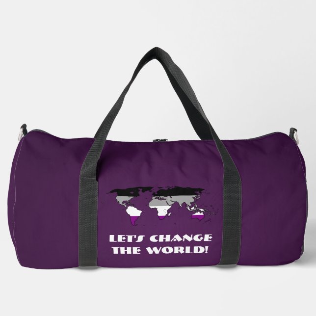 Asexuality Pride Map of The World Duffle Bag (Front)