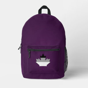 Asexuality pride maple leaf  printed backpack