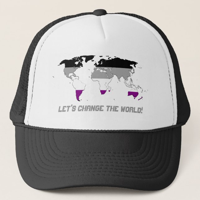 Asexuality pride world map Hat (Front)