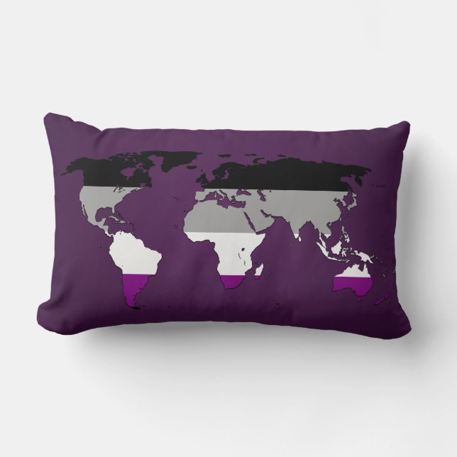 Asexuality pride world map Pillow (Front)