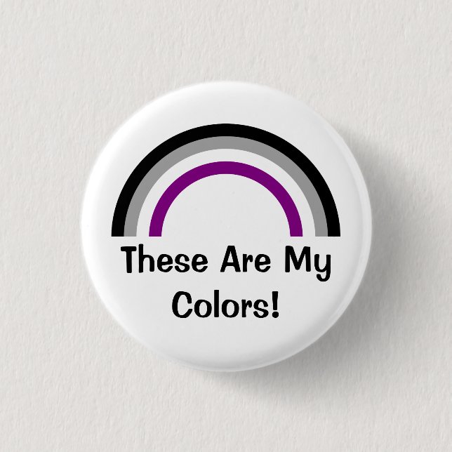 Asexuality rainbow pride Button (Front)